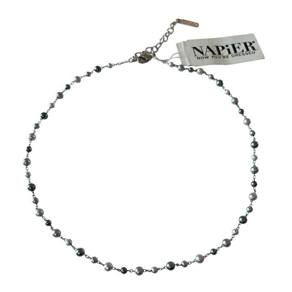 Napier NWT Silver Ball Beaded Chain Link Necklace